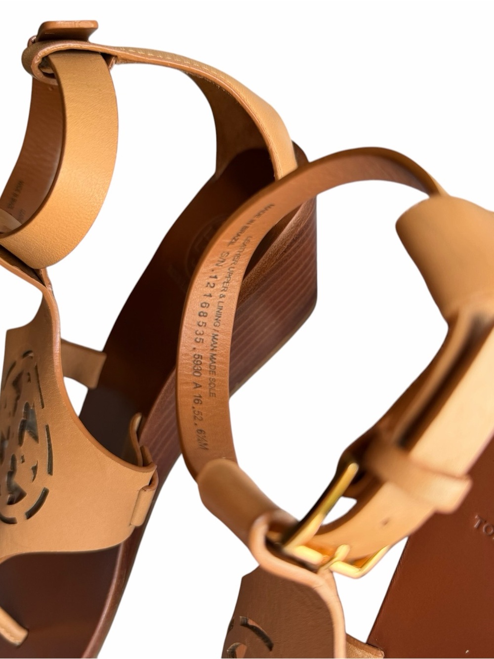 Tory Burch Leather Wedge Sandals - Picture 5 of 7